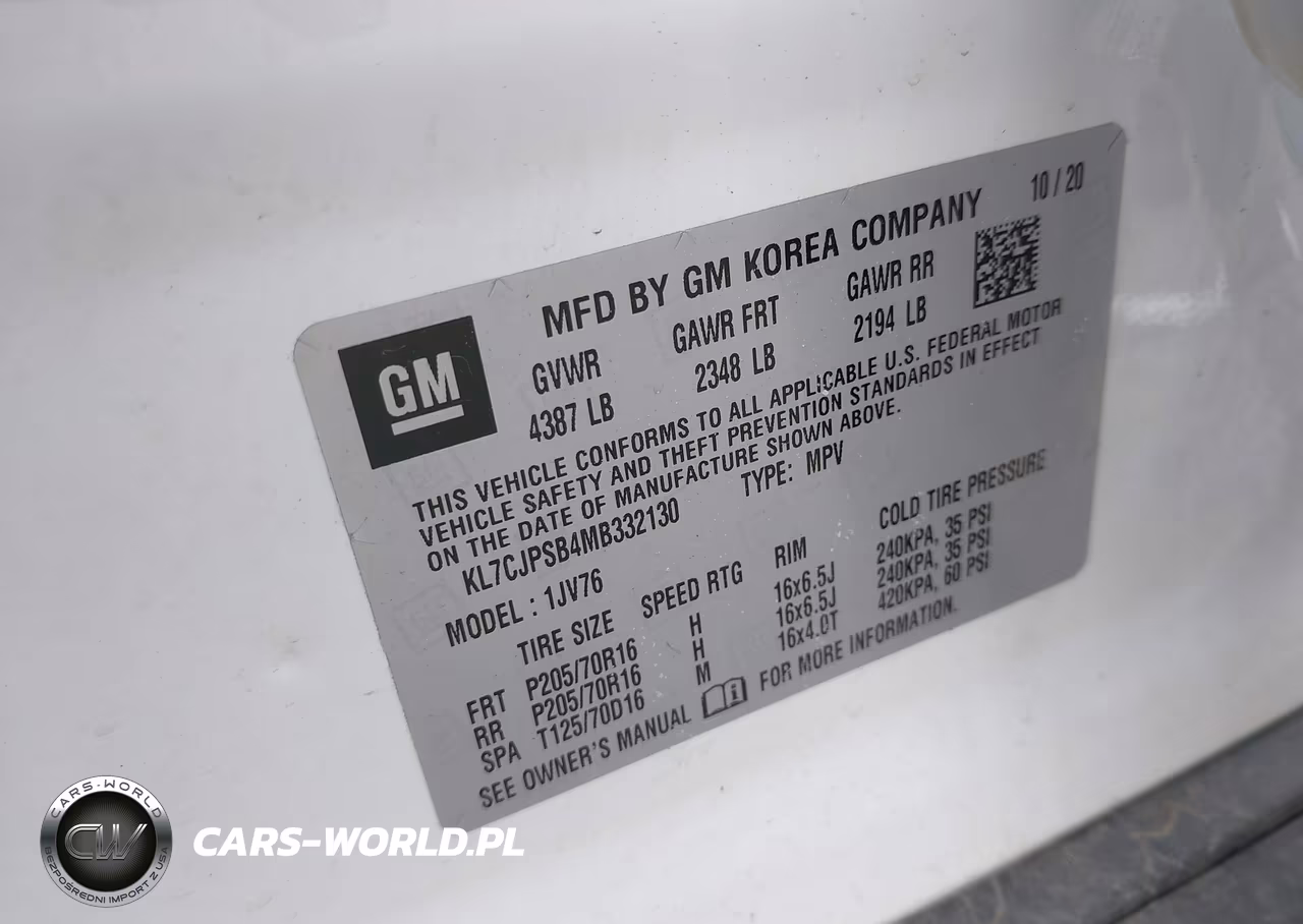 2021 Chevrolet Trax Awd Lt VIN:KL7CJPSB4MB332130 - 9