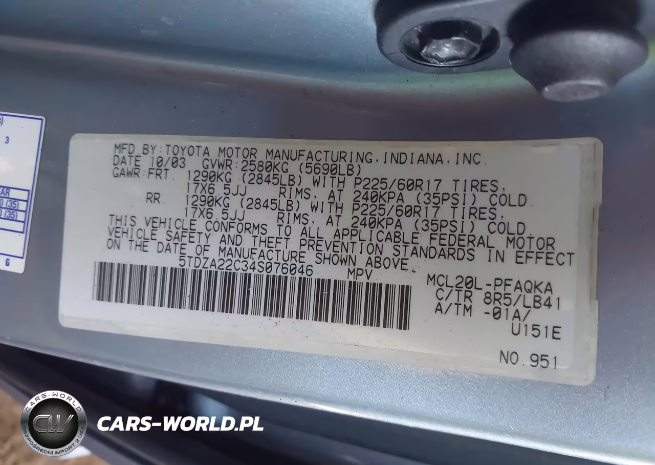 2004 Toyota Sienna Xle VIN:5TDZA22C34S076046 - 9