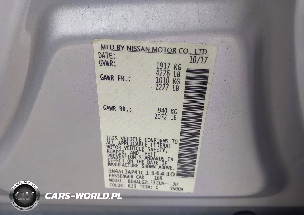 2018 Nissan Altima 2.5 S VIN:1N4AL3AP4JC134430 - 9