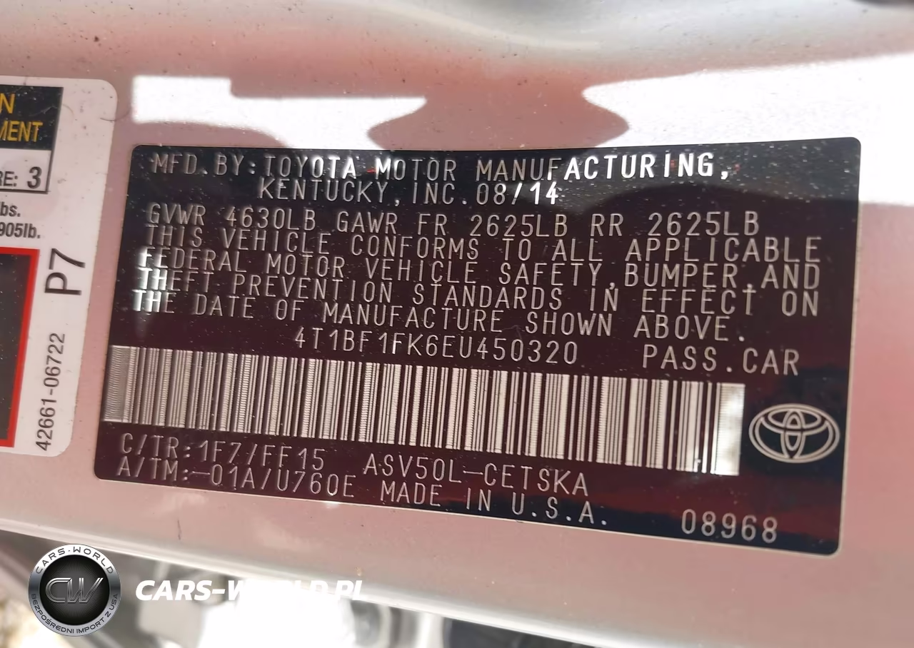 2014 Toyota Camry Se VIN:4T1BF1FK6EU450320 - 9