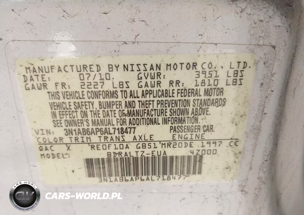 2010 Nissan Sentra 2.0Sr VIN:3N1AB6AP6AL718477 - 9