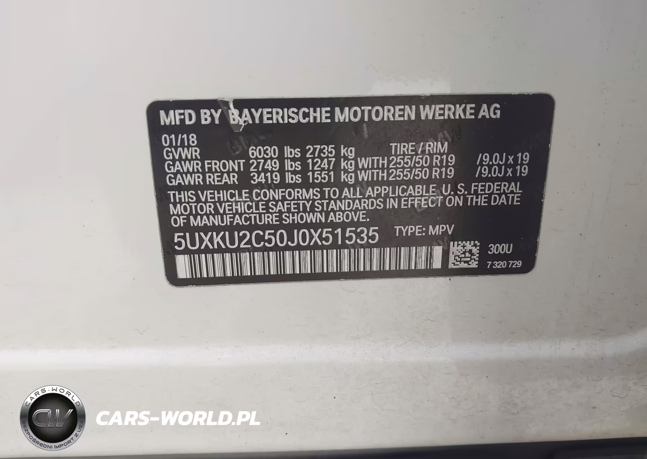 2018 BMW X6 xDrive35I VIN:5UXKU2C50J0X51535 - 9