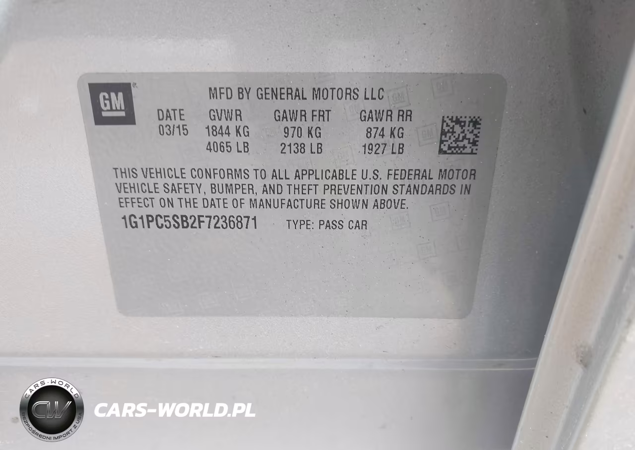 2015 Chevrolet Cruze 1Lt Auto VIN:1G1PC5SB2F7236871 - 9