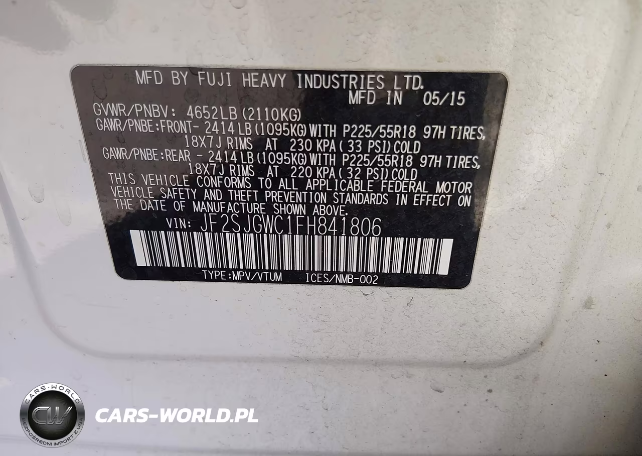 2015 Subaru Forester 2.0Xt Touring VIN:JF2SJGWC1FH841806 - 9