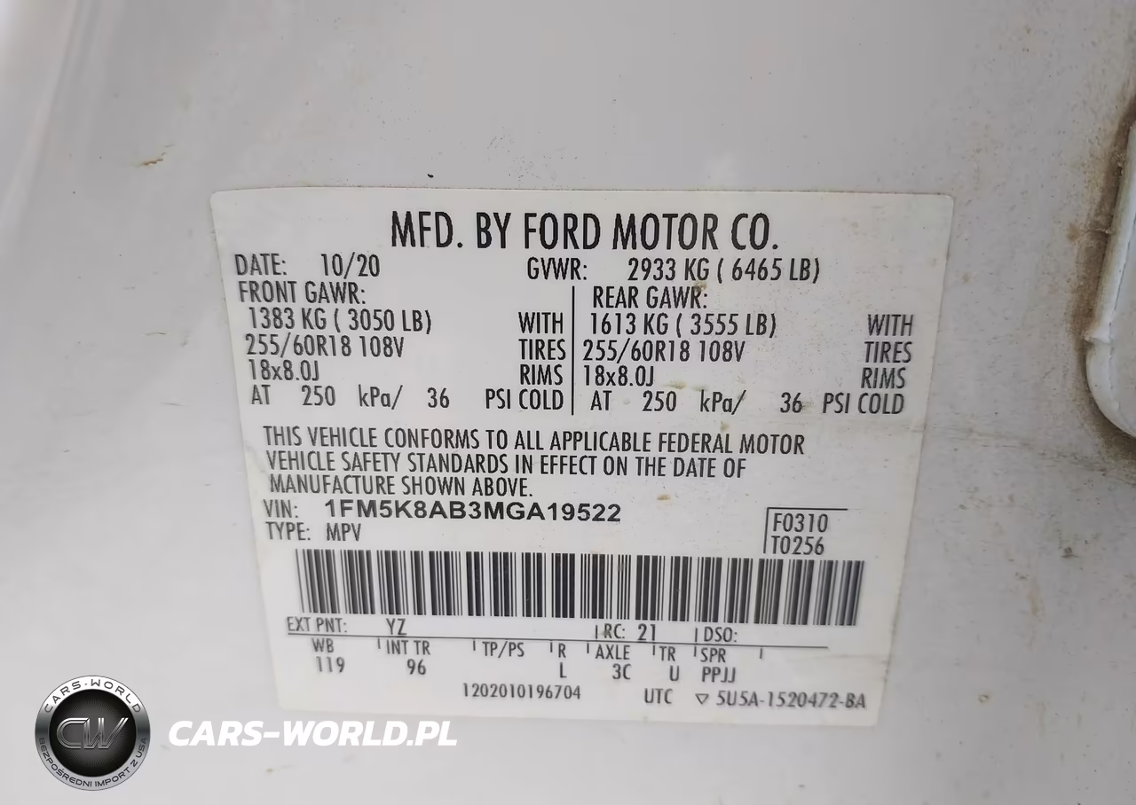 2021 Ford Police Interceptor Utility VIN:1FM5K8AB3MGA19522 - 9