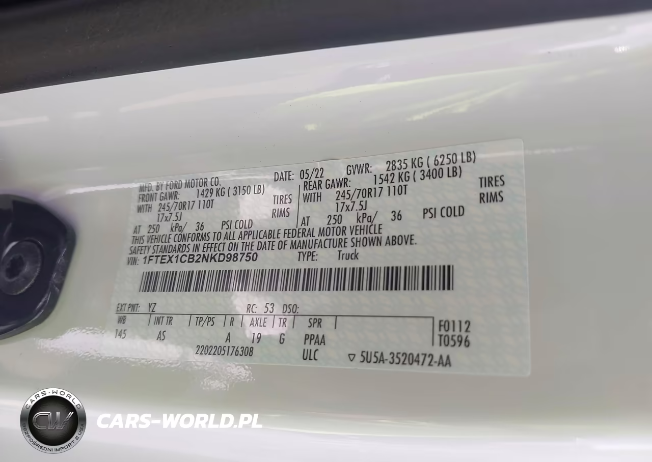 2022 Ford F-150 Xl VIN:1FTEX1CB2NKD98750 - 9