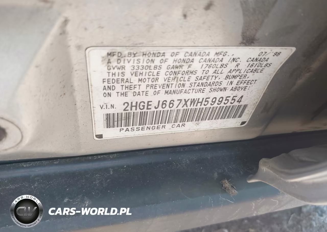 1998 Honda Civic Lx VIN:2HGEJ667XWH599554 - 9