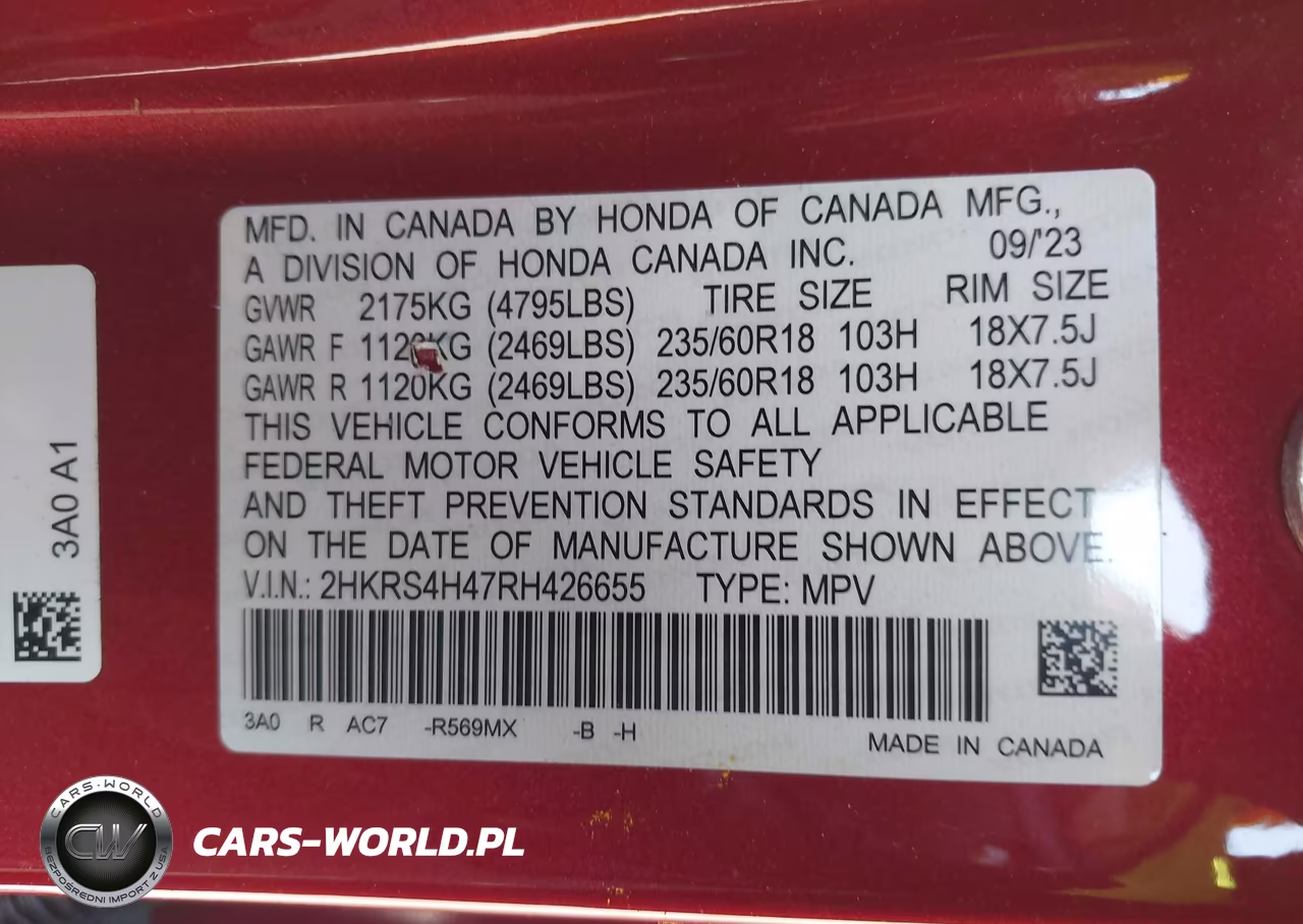 2024 Honda Cr-V Ex Awd VIN:2HKRS4H47RH426655 - 9