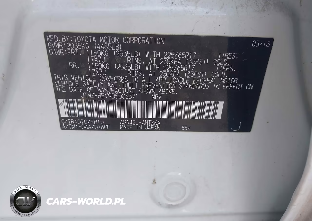 2013 Toyota Rav4 Le VIN:JTMZFREV9D5006371 - 9