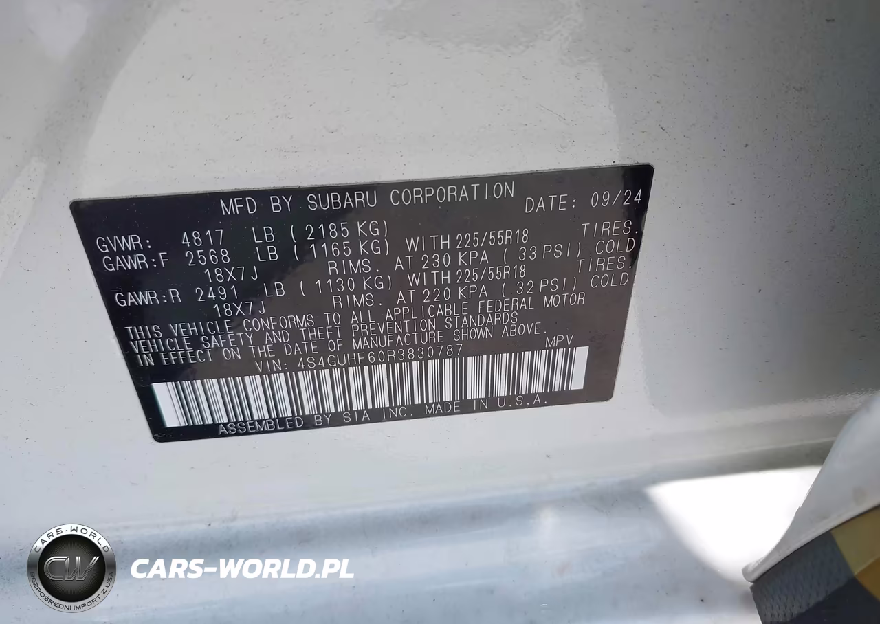 2024 Subaru Crosstrek Sport VIN:4S4GUHF60R3830787 - 9