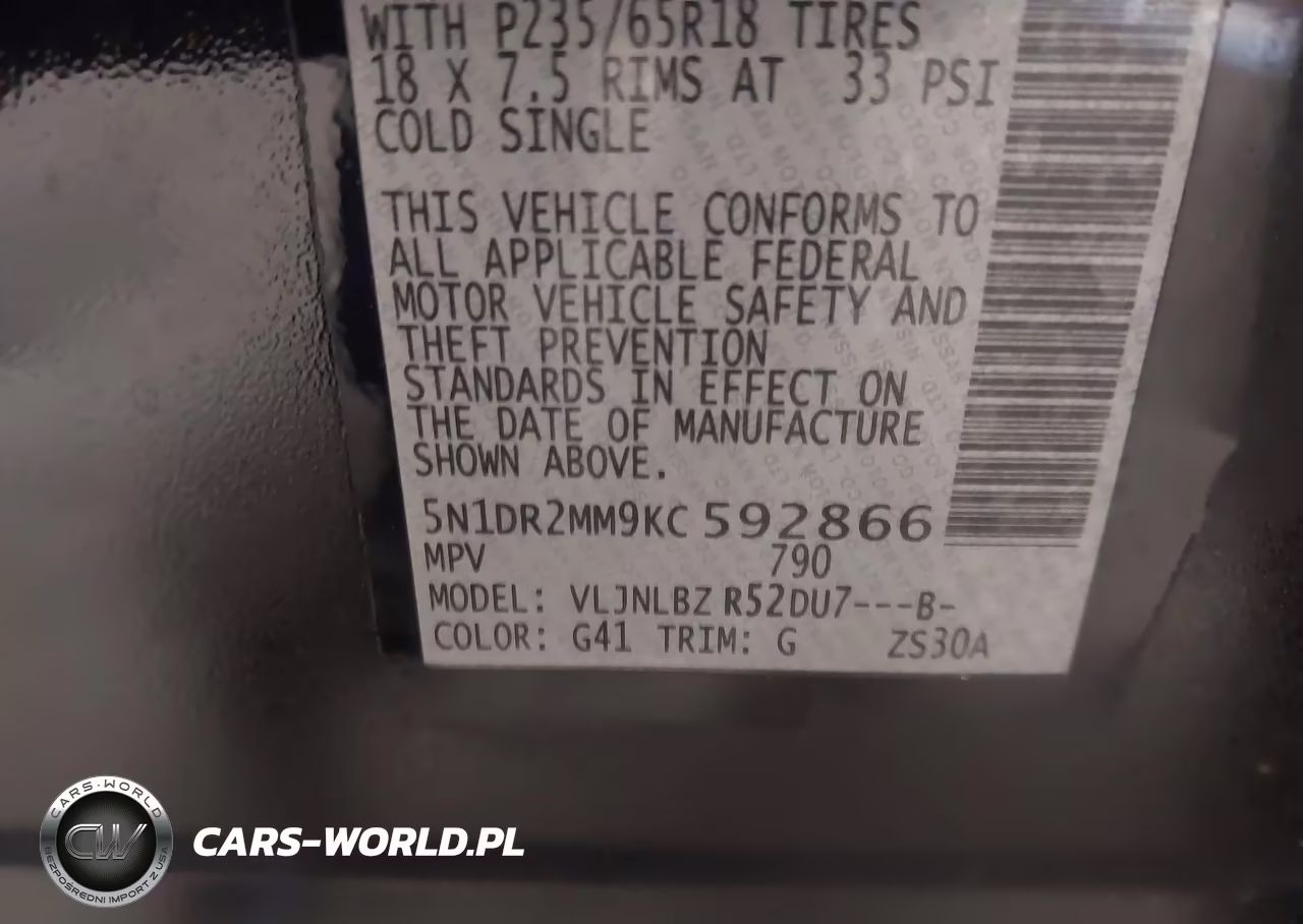 2019 Nissan Pathfinder S VIN:5N1DR2MM9KC592866 - 9