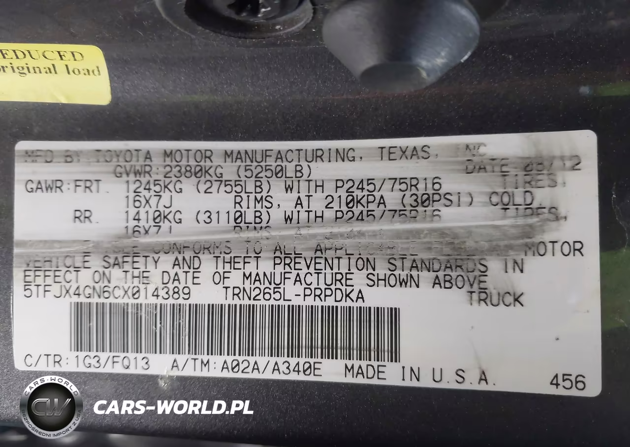 2012 Toyota Tacoma Prerunner VIN:5TFJX4GN6CX014389 - 9
