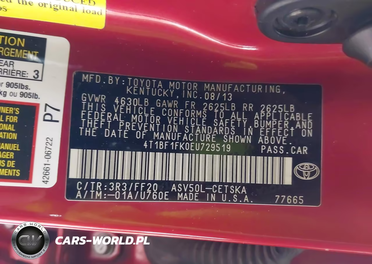 2014 Toyota Camry Se VIN:4T1BF1FK0EU729519 - 9