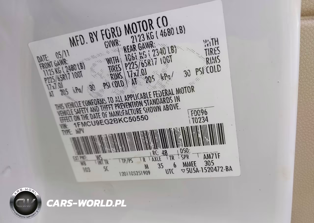 2011 Ford Escape Limited VIN:1FMCU9EG2BKC50550 - 9