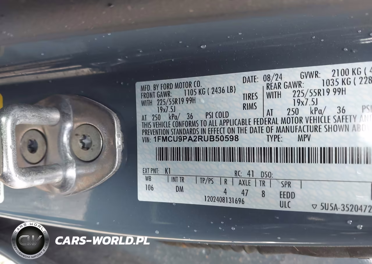 2024 Ford Escape St-Line Elite VIN:1FMCU9PA2RUB50598 - 9
