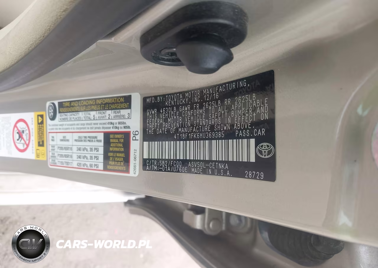 2017 Toyota Camry Le VIN:4T1BF1FK6HU369385 - 9