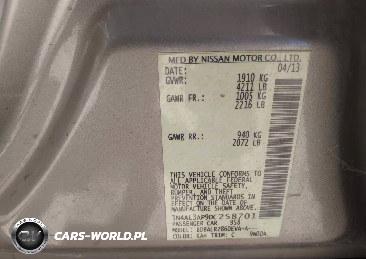 2013 Nissan Altima 2.5 S VIN:1N4AL3AP9DC258701 - 9