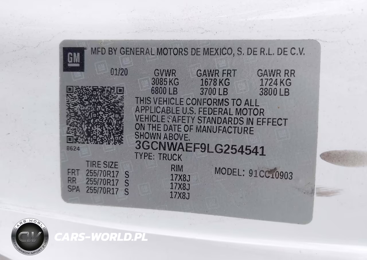 2020 Chevrolet Silverado 1500 2Wd Long Bed Wt VIN:3GCNWAEF9LG254541 - 9