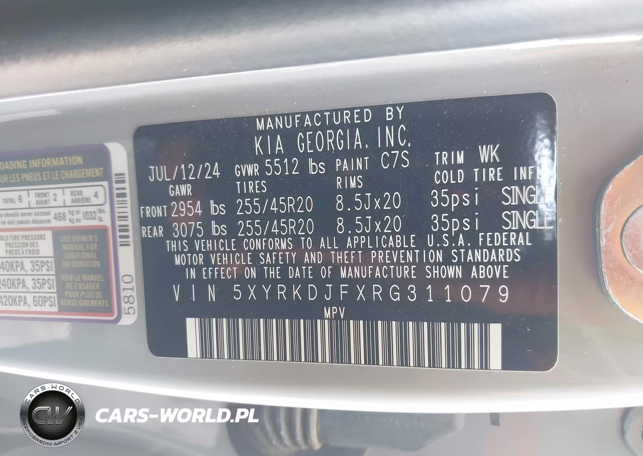 2024 Kia Sorento X-Line Sx VIN:5XYRKDJFXRG311079 - 9