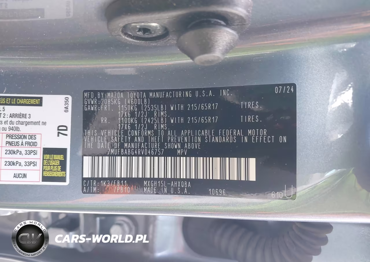 2024 Toyota Corolla Cross Hybrid S VIN:7MUFBABG4RV046757 - 9