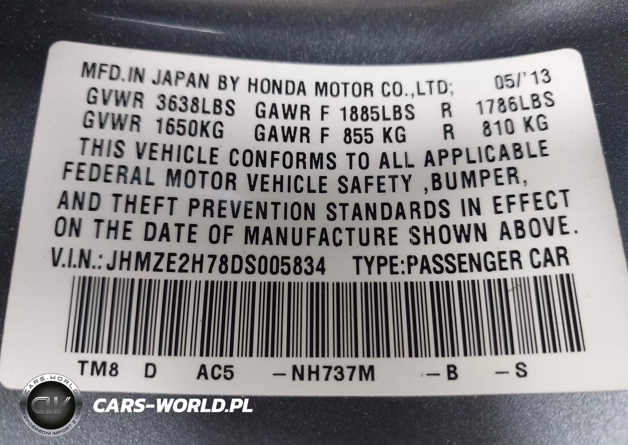 2013 Honda Insight Ex VIN:JHMZE2H78DS005834 - 9