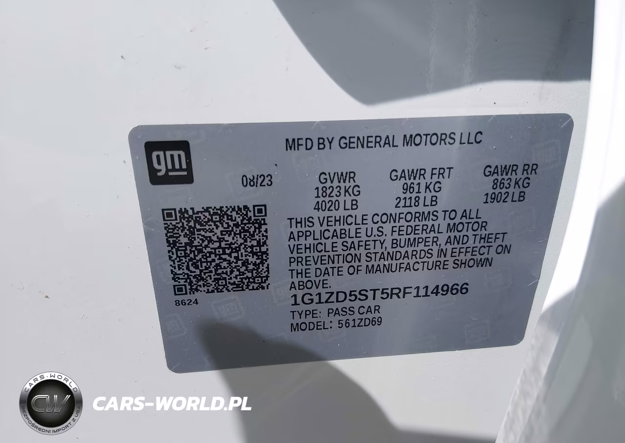 2024 Chevrolet Malibu Fwd 1Lt VIN:1G1ZD5ST5RF114966 - 9