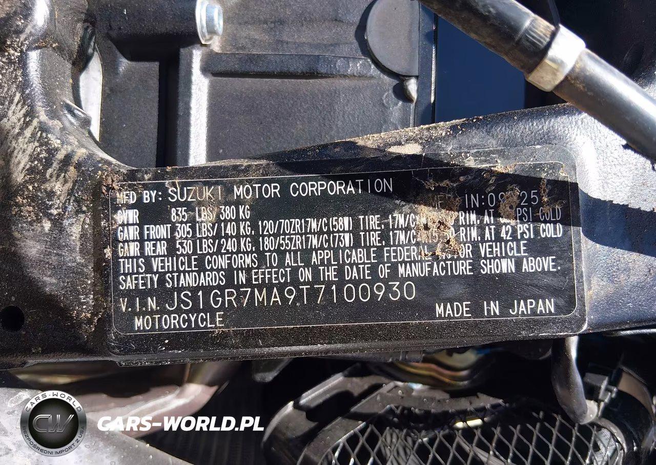 2026 Suzuki Gsx-R750 VIN:JS1GR7MA9T7100930 - 10