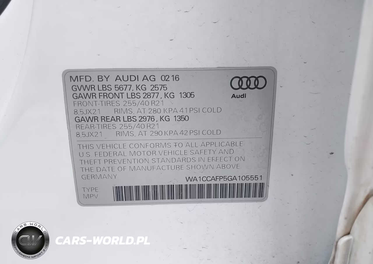 2016 Audi Sq5 3.0T Premium Plus VIN:WA1CCAFP5GA105551 - 9