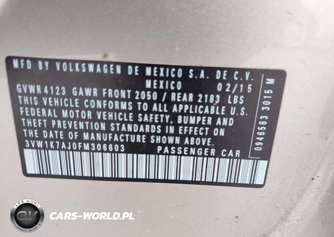 2015 Volkswagen Jetta 2.0L S VIN:3VW1K7AJ0FM306603 - 9