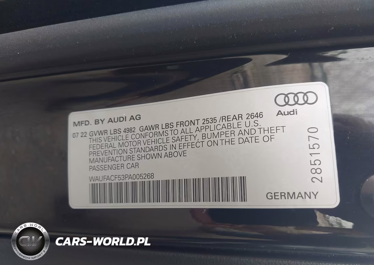 2023 Audi A5 Sportback Premium Plus 45 Tfsi S Line Quattro S Tronic VIN:WAUFACF53PA005268 - 9