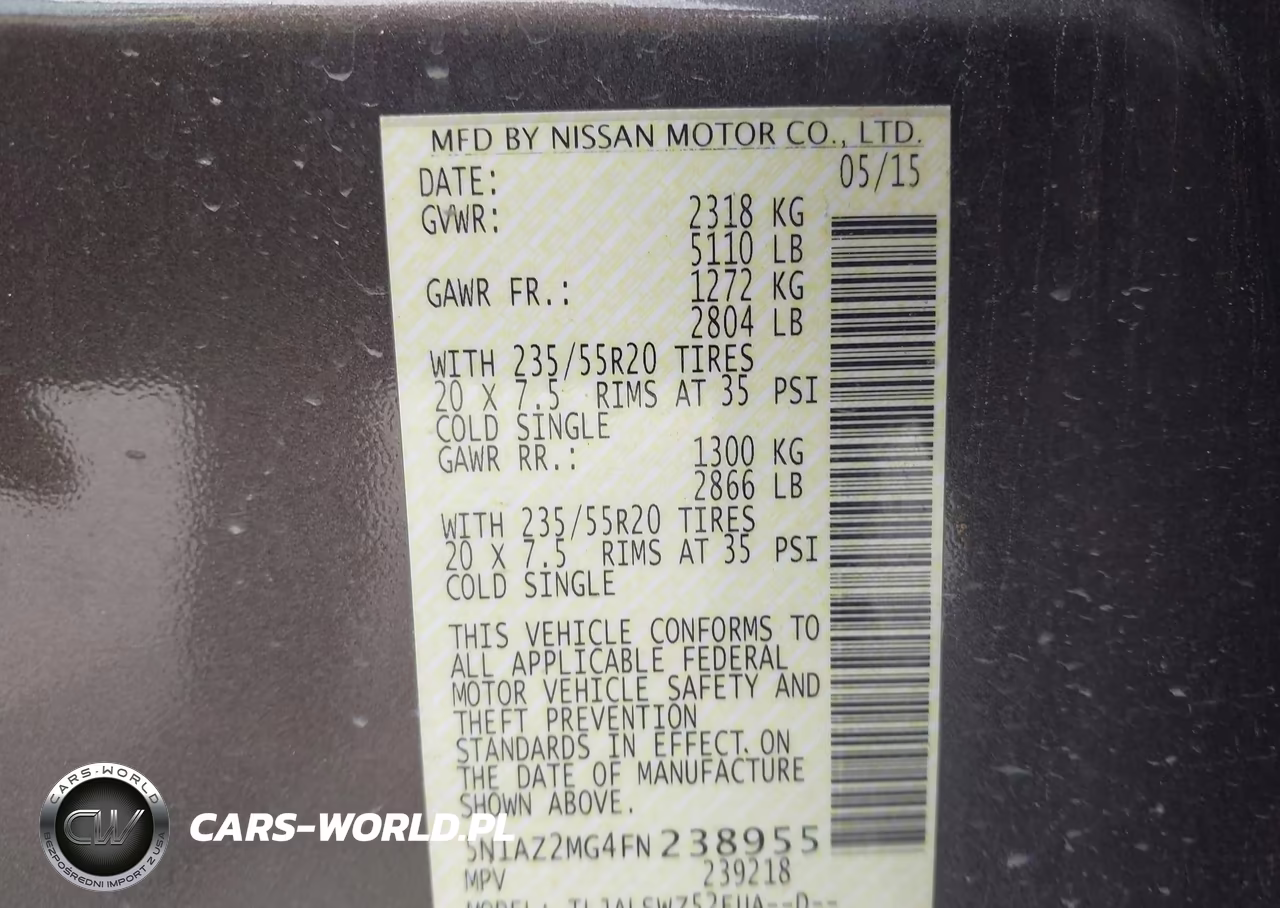 2015 Nissan Murano Platinum VIN:5N1AZ2MG4FN238955 - 9