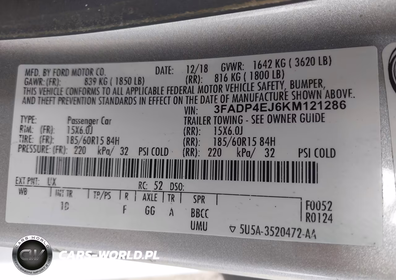 2019 Ford Fiesta Se VIN:3FADP4EJ6KM121286 - 9