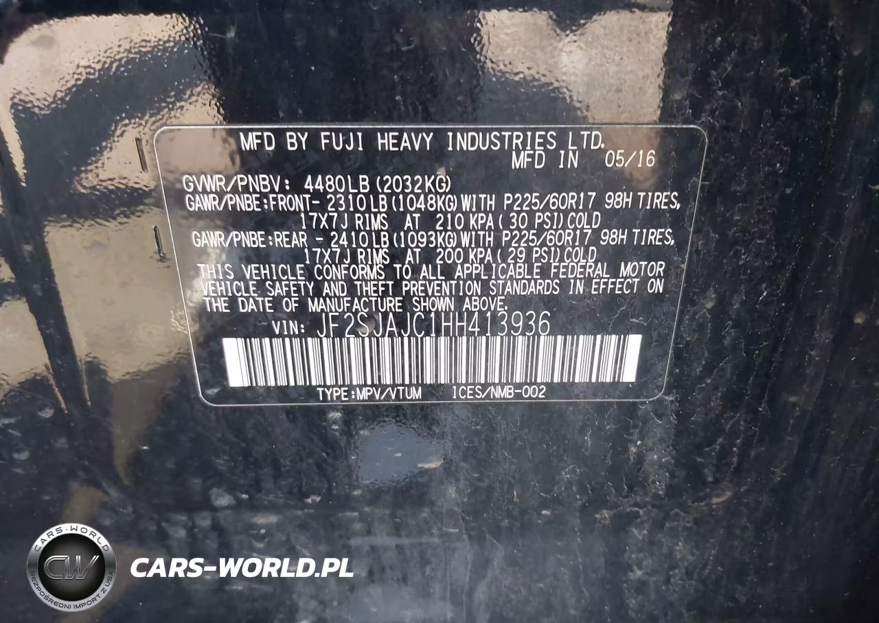 2017 Subaru Forester 2.5I Limited VIN:JF2SJAJC1HH413936 - 9