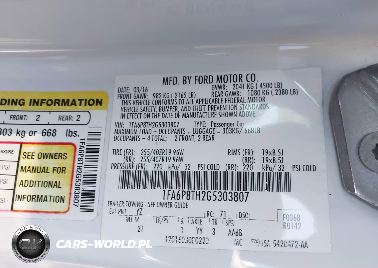 2016 Ford Mustang Ecoboost VIN:1FA6P8TH2G5303807 - 9