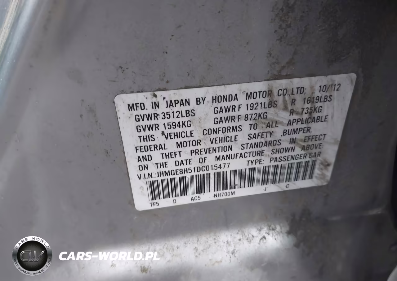 2013 Honda Fit Sport VIN:JHMGE8H51DC015477 - 9