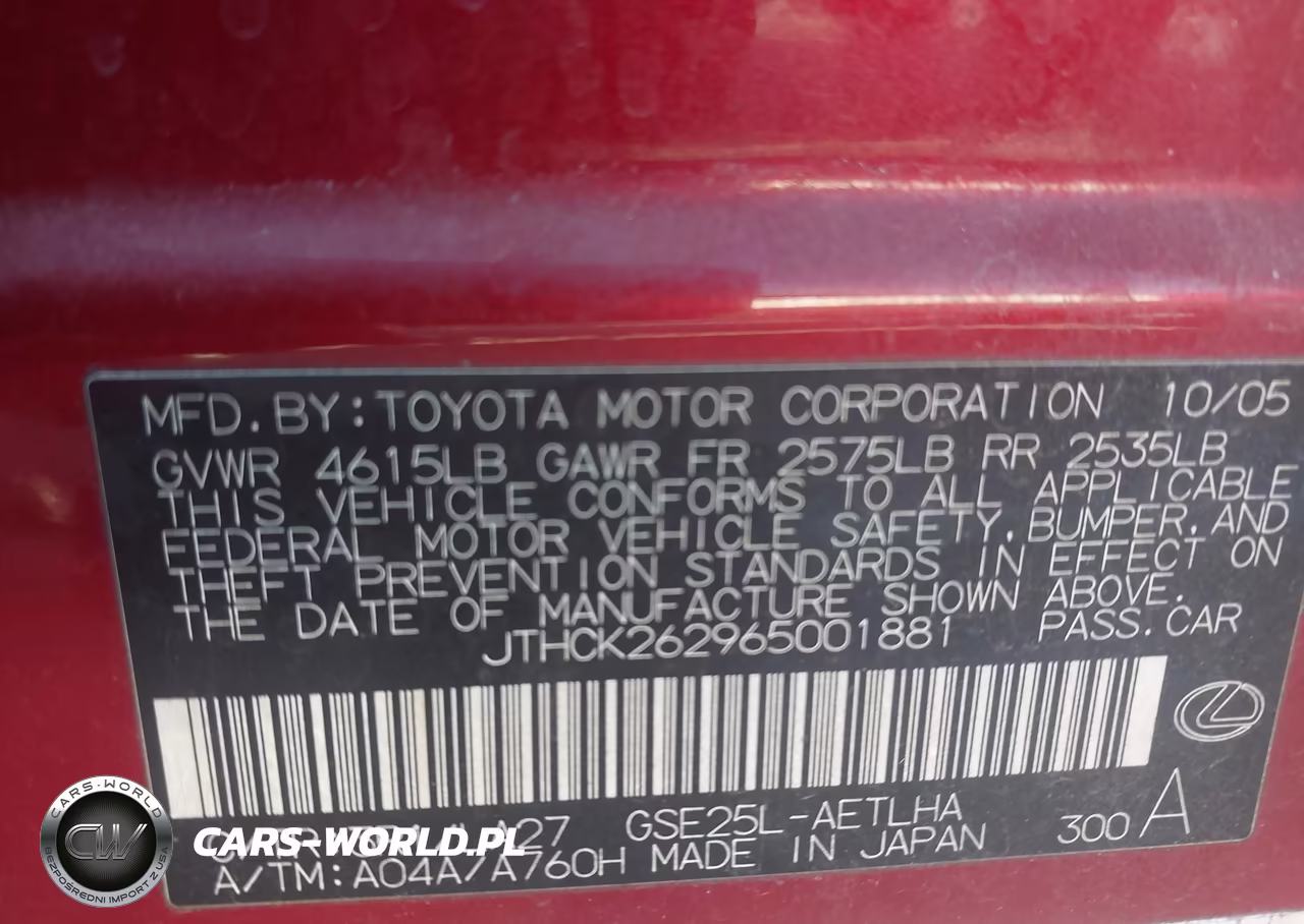 2006 Lexus Is 250 VIN:JTHCK262965001881 - 9