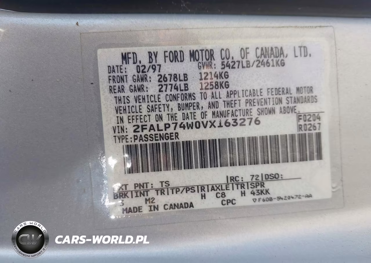 1997 Ford Crown Victoria Lx VIN:2FALP74W0VX163276 - 9