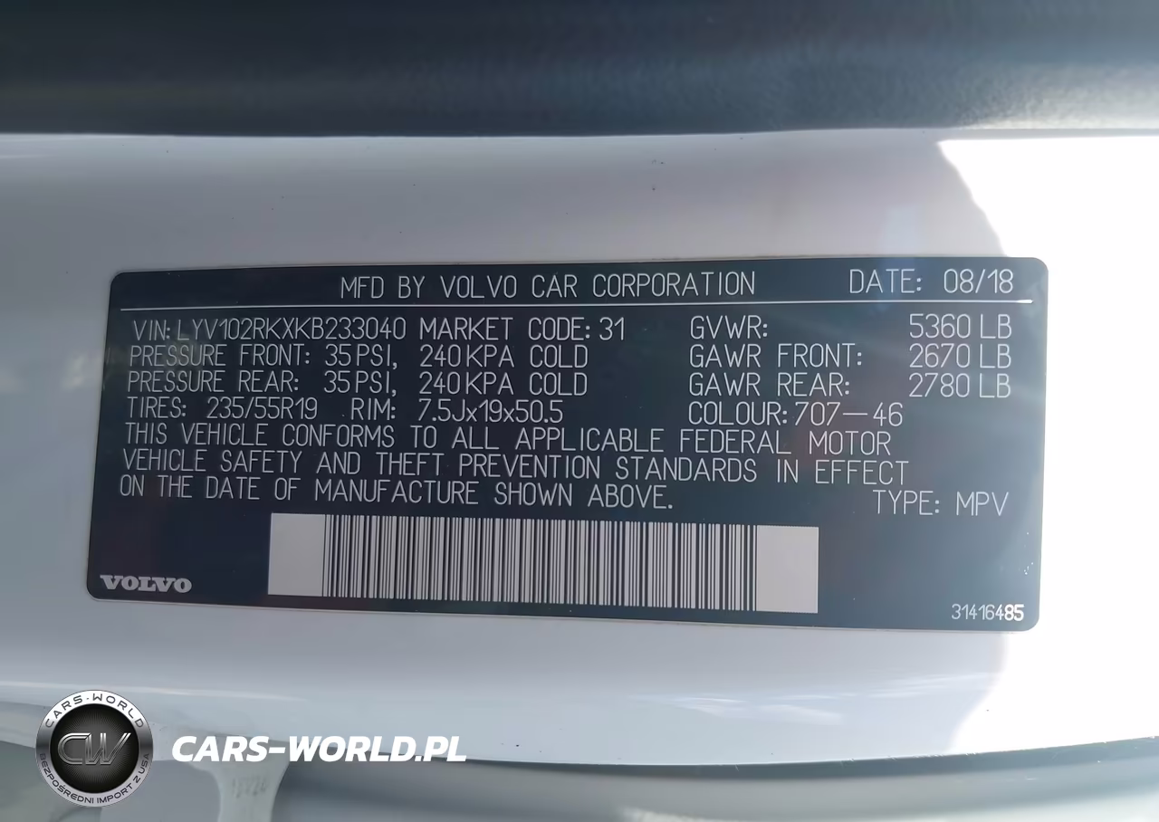 2019 Volvo Xc60 T5 Momentum VIN:LYV102RKXKB233040 - 9
