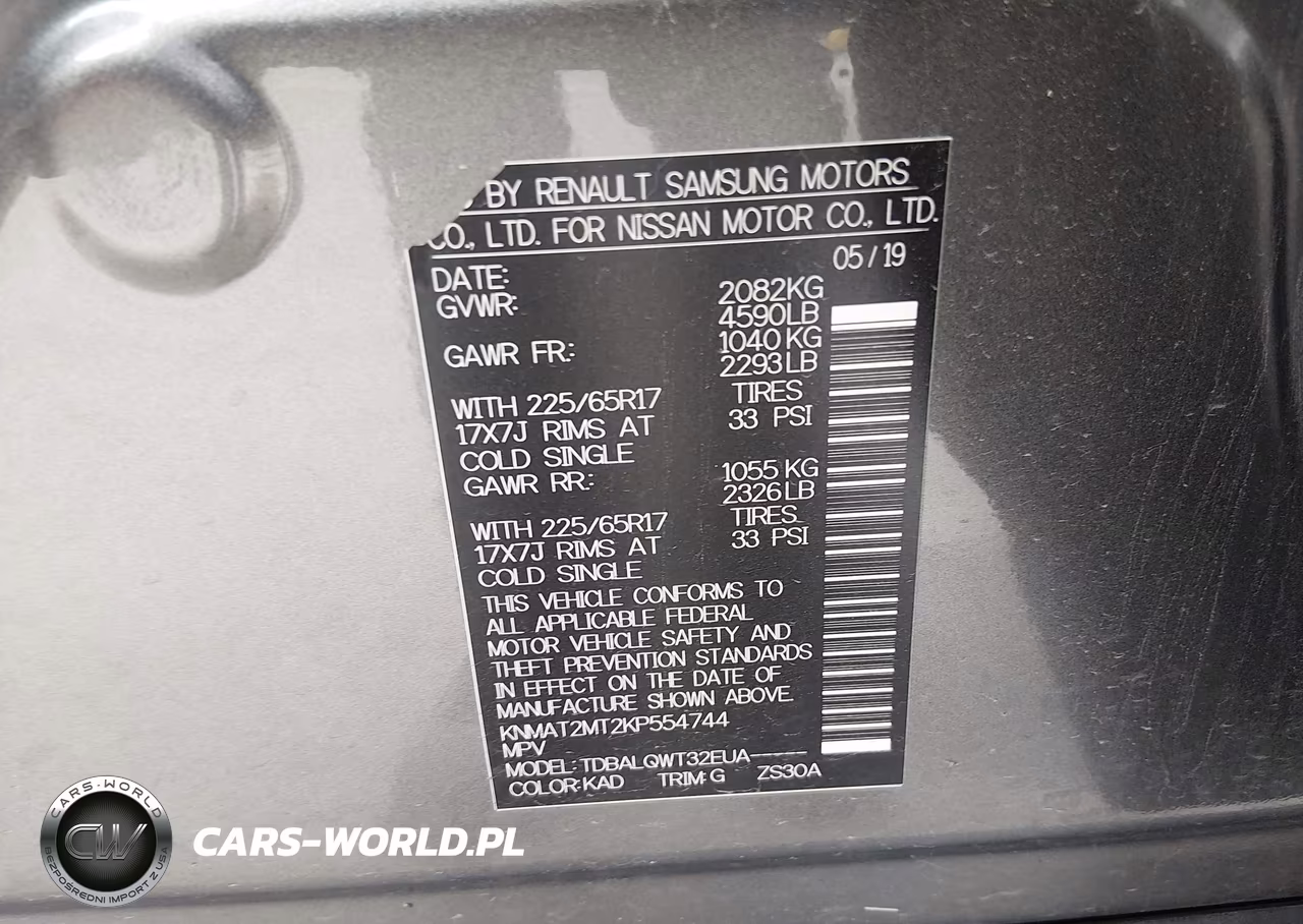 2019 Nissan Rogue Sv VIN:KNMAT2MT2KP554744 - 9