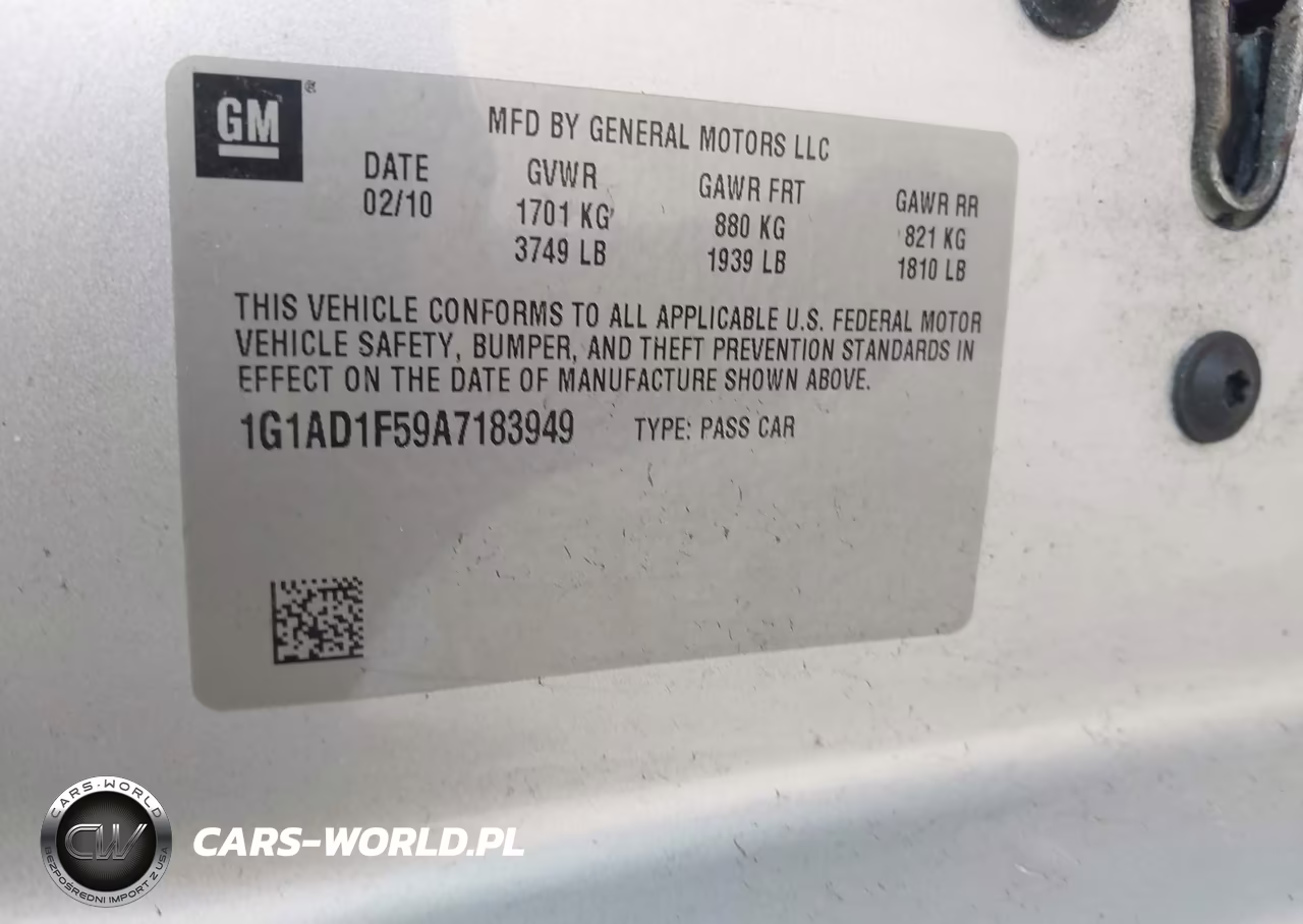 2010 Chevrolet Cobalt Lt VIN:1G1AD1F59A7183949 - 9