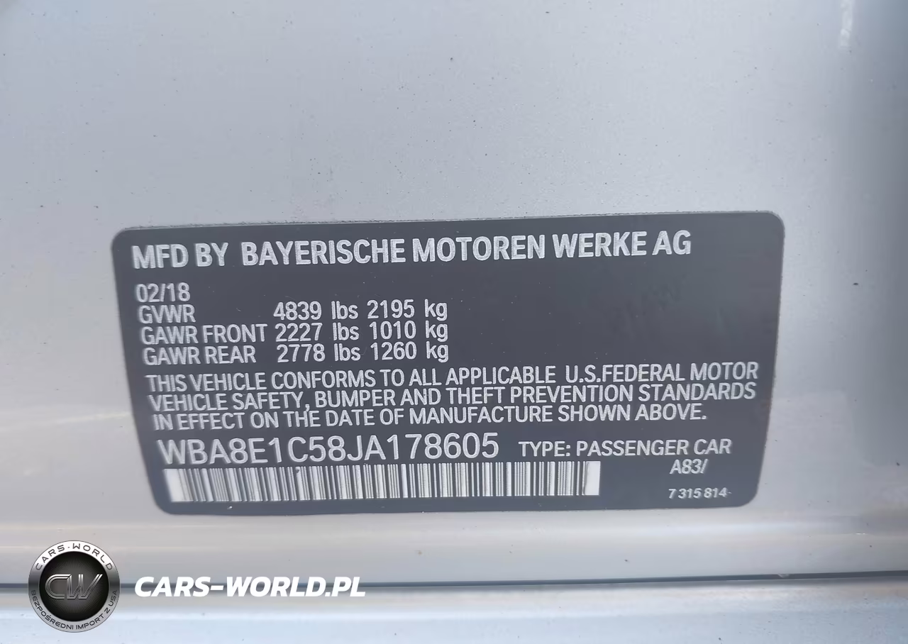 2018 BMW 330E Iperformance VIN:WBA8E1C58JA178605 - 9