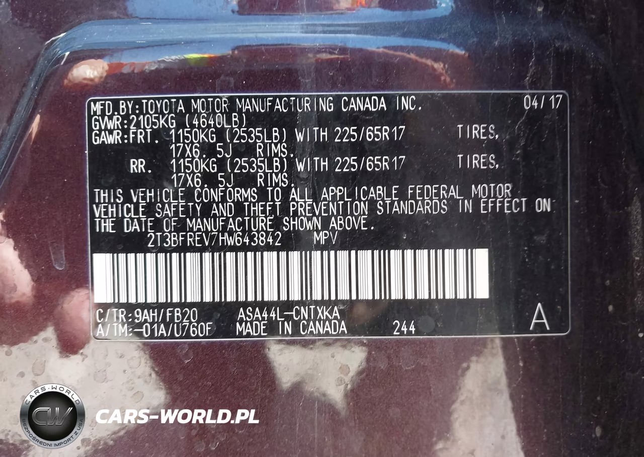 2017 Toyota Rav4 Le VIN:2T3BFREV7HW643842 - 9