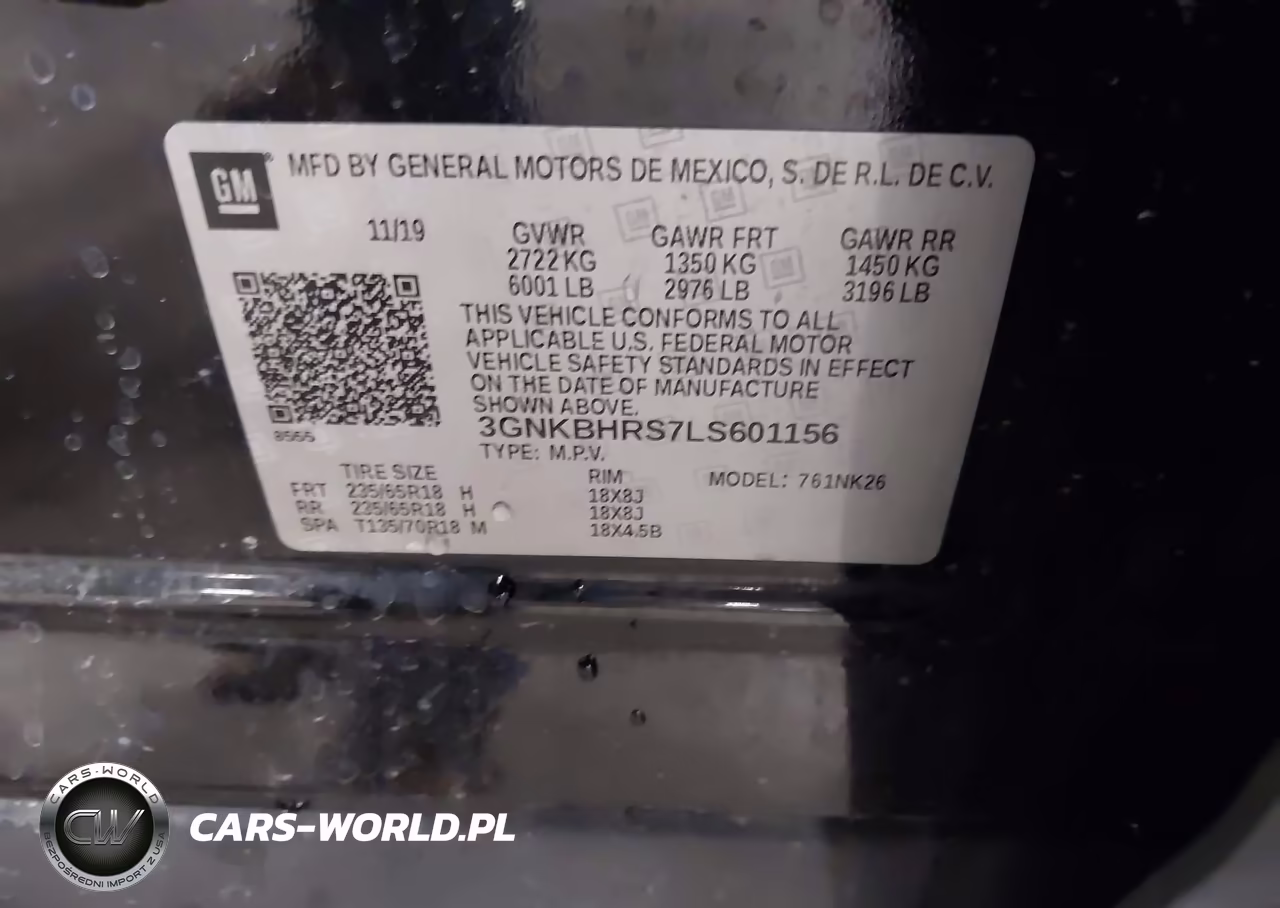 2020 Chevrolet Blazer Awd 2Lt VIN:3GNKBHRS7LS601156 - 9