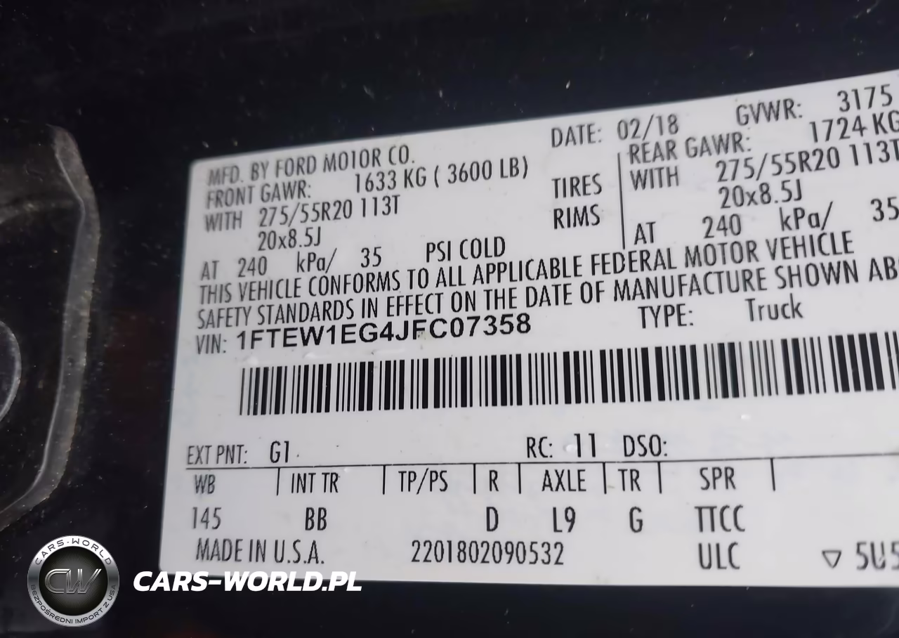 2018 Ford F-150 Platinum VIN:1FTEW1EG4JFC07358 - 9