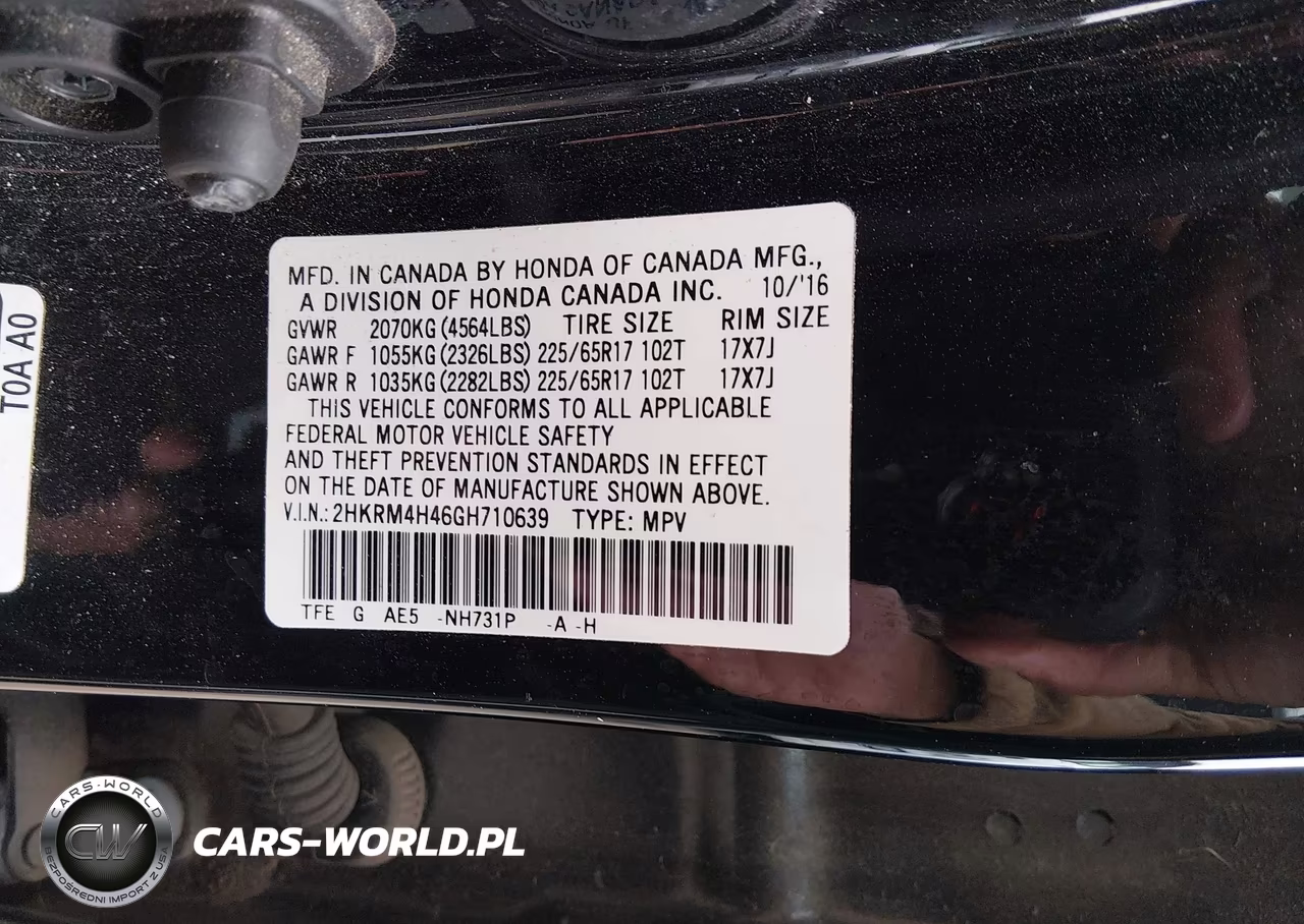 2016 Honda Cr-V Se VIN:2HKRM4H46GH710639 - 9