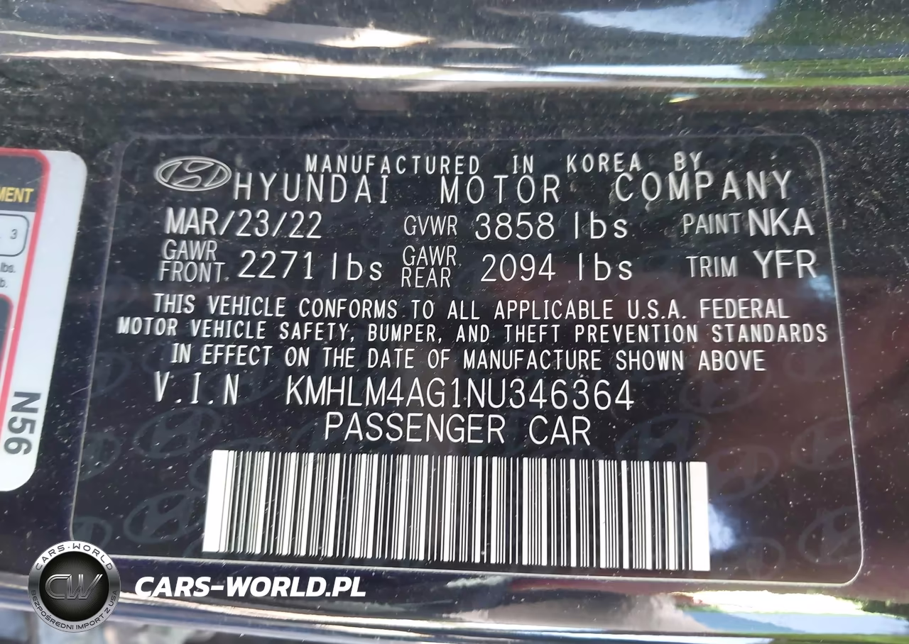 2022 Hyundai Elantra Sel VIN:KMHLM4AG1NU346364 - 9