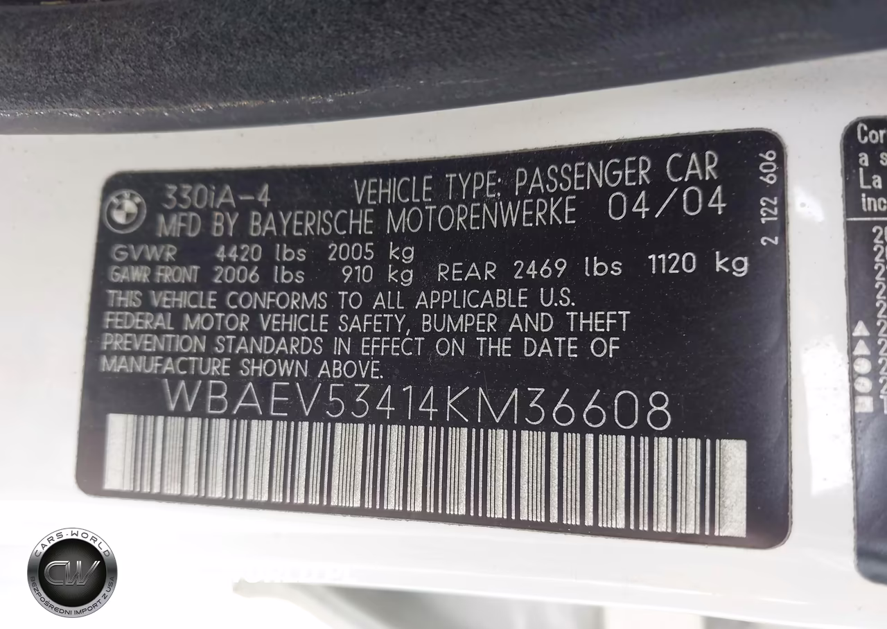 2004 BMW 330I VIN:WBAEV53414KM36608 - 9