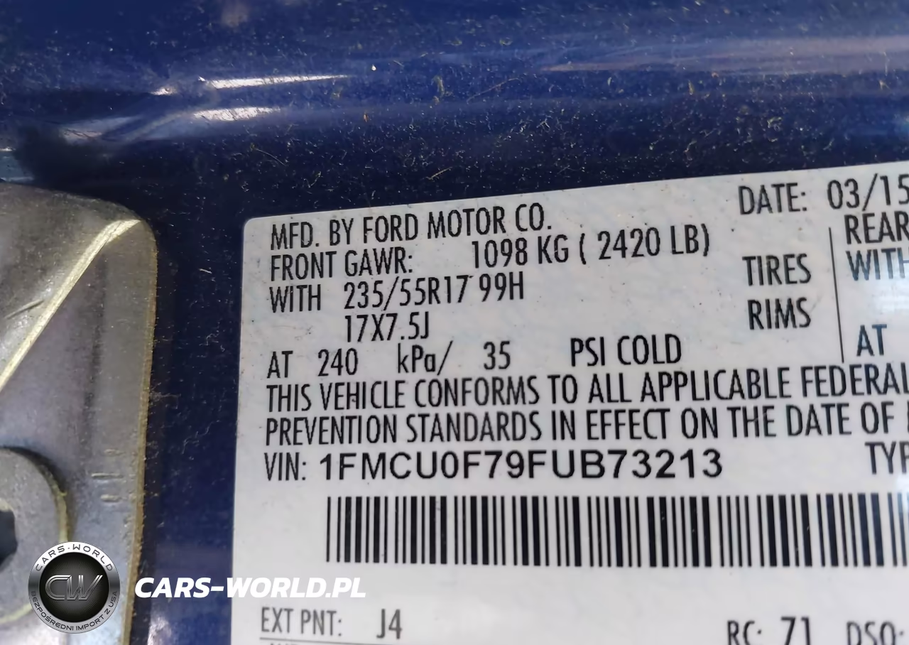 2015 Ford Escape S VIN:1FMCU0F79FUB73213 - 9