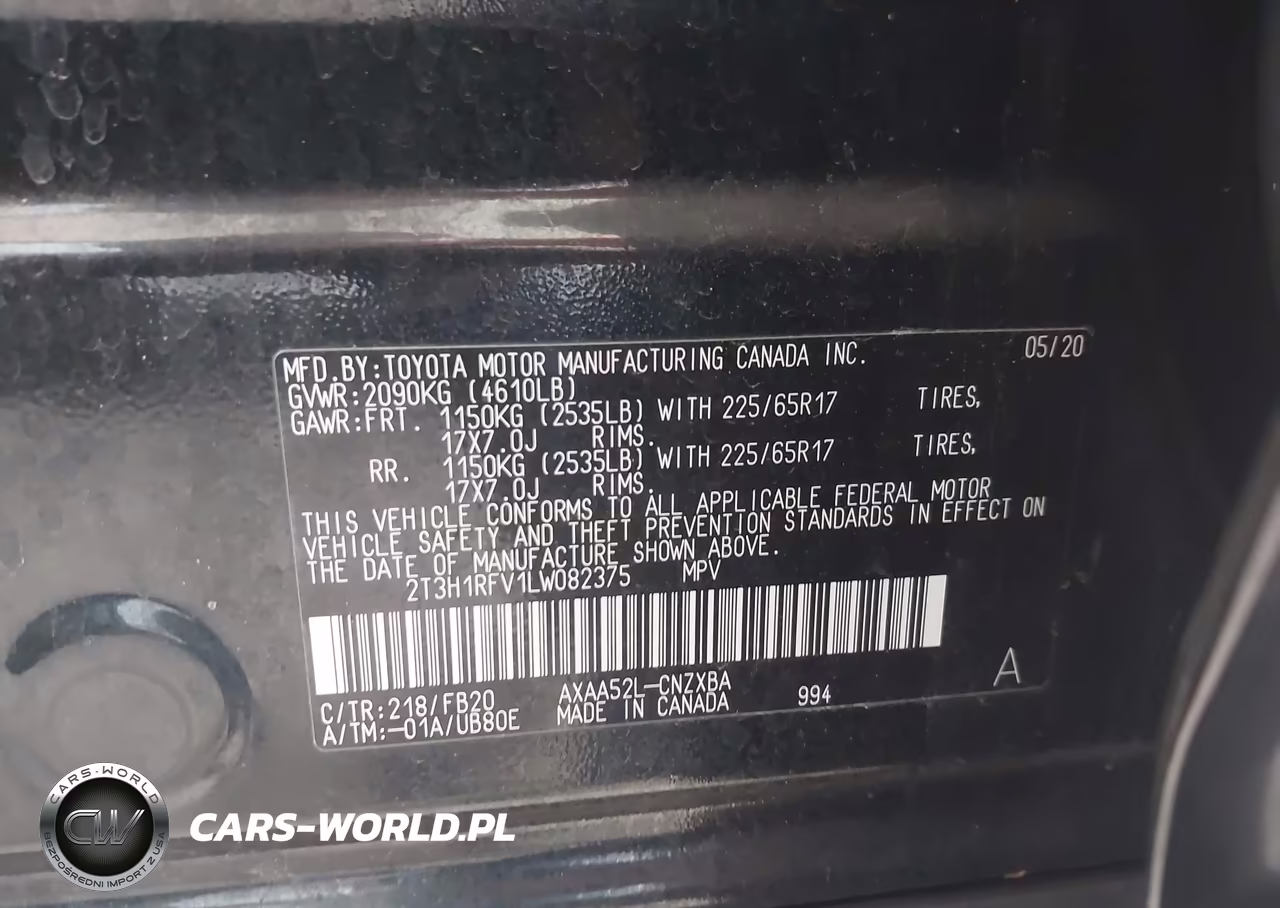 2020 Toyota Rav4 Le VIN:2T3H1RFV1LW082375 - 9