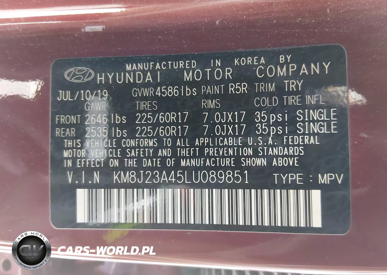 2020 Hyundai Tucson Se VIN:KM8J23A45LU089851 - 9